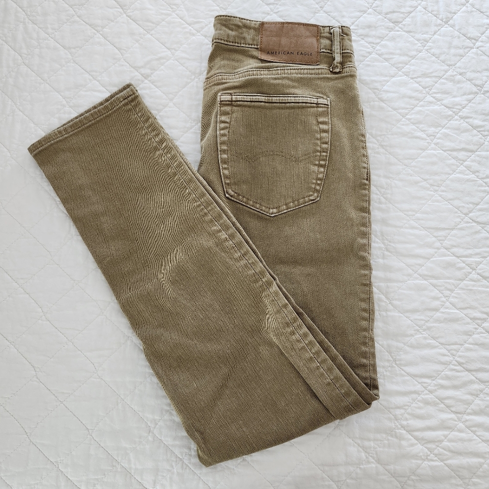 American Eagle Faded Khaki Brown Skinny Jean, Men's Size 30x32